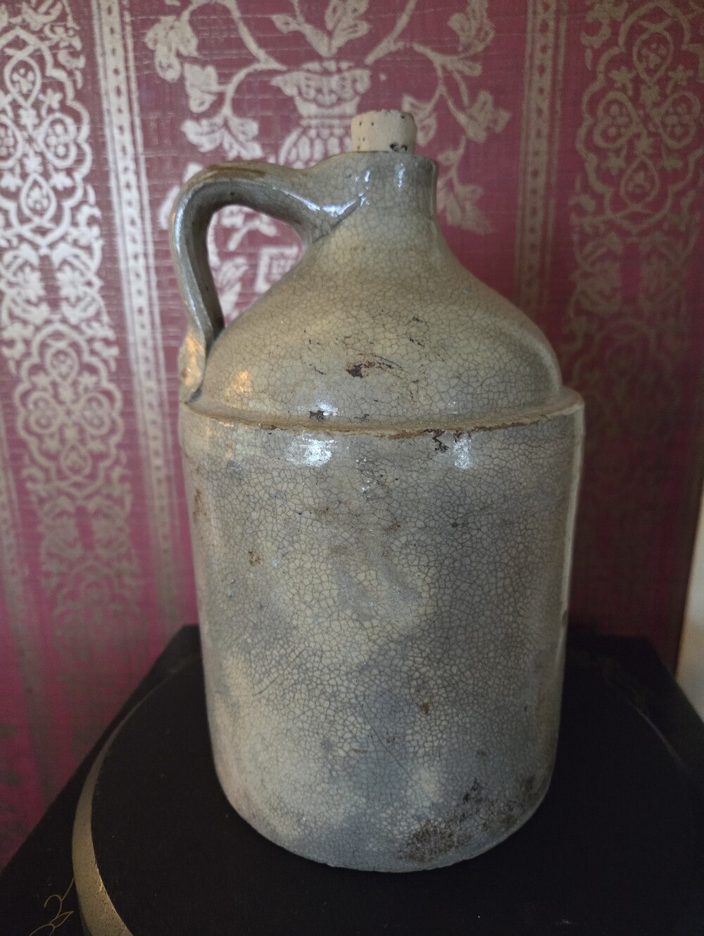 Antique Primitive Stoneware Jug Salt Crackled Glazed - Picture 7 of 14
